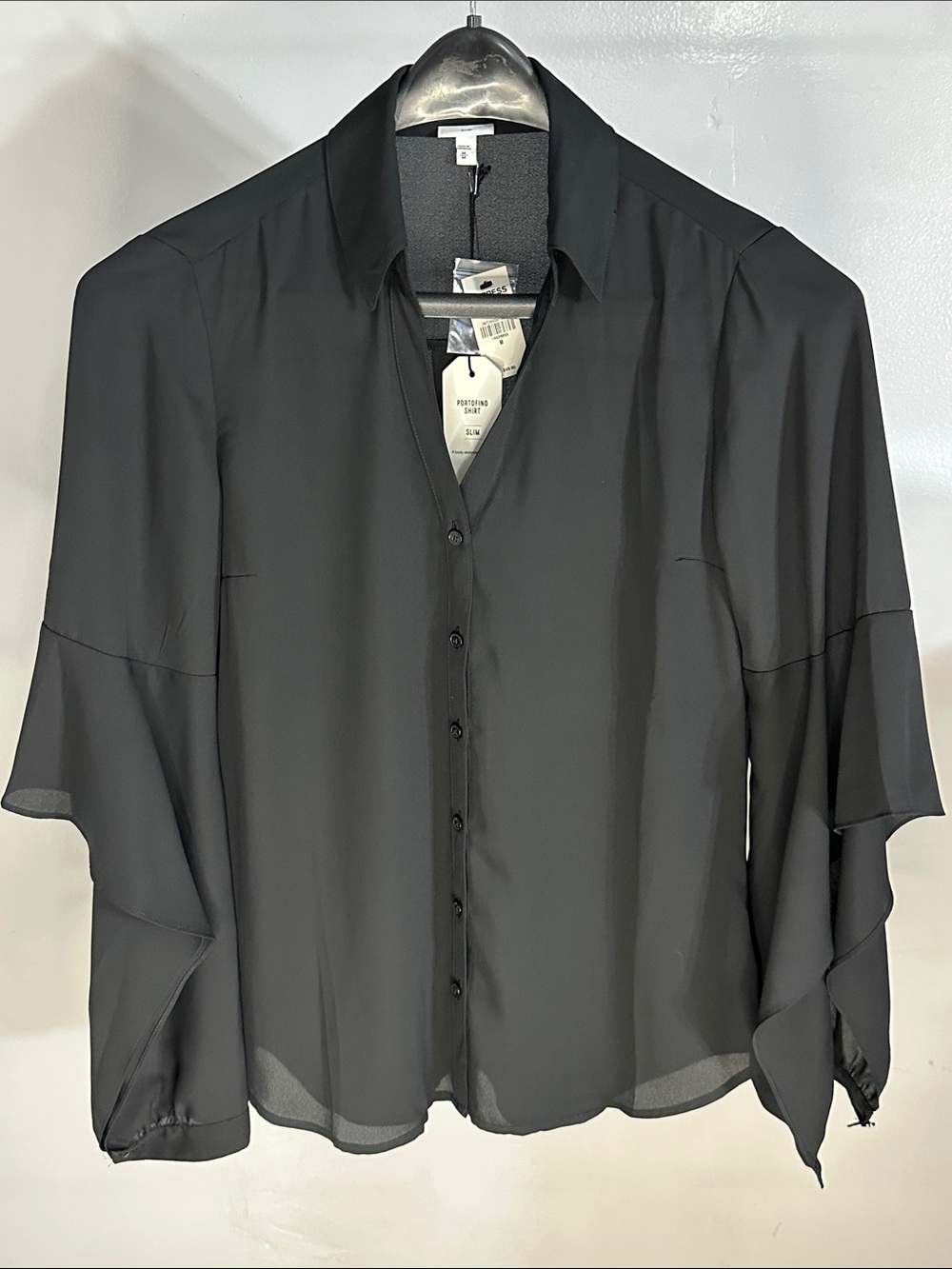 Express Black Button-Down Casual Shirt